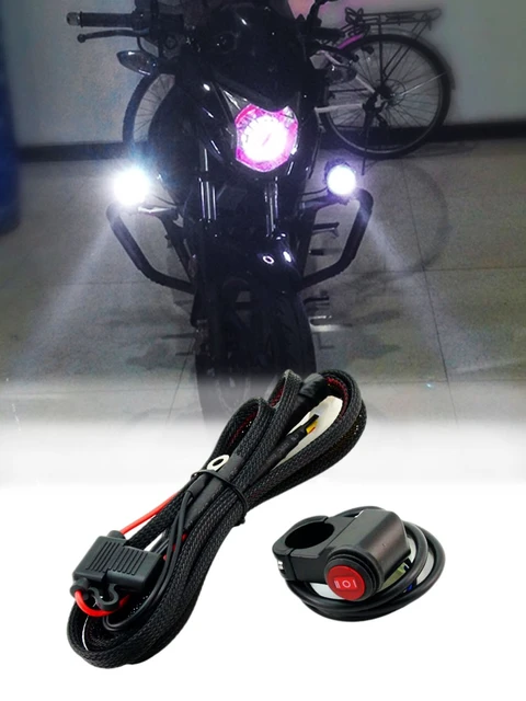 Harnais de câblage pour phares de moto Led, Kit de commutateur de câble de  projecteur, pièces