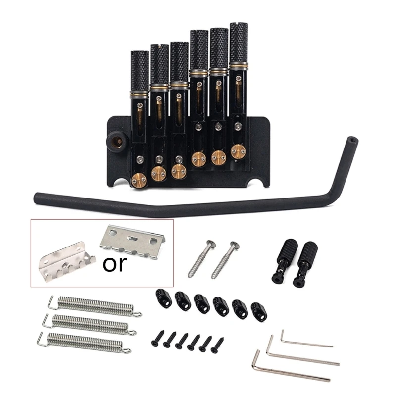 

Headless Guitar Bridge Tremolo System Set with Mounting Screws Tailpiece 6/7 Strings Electric Guitar Replacement Parts