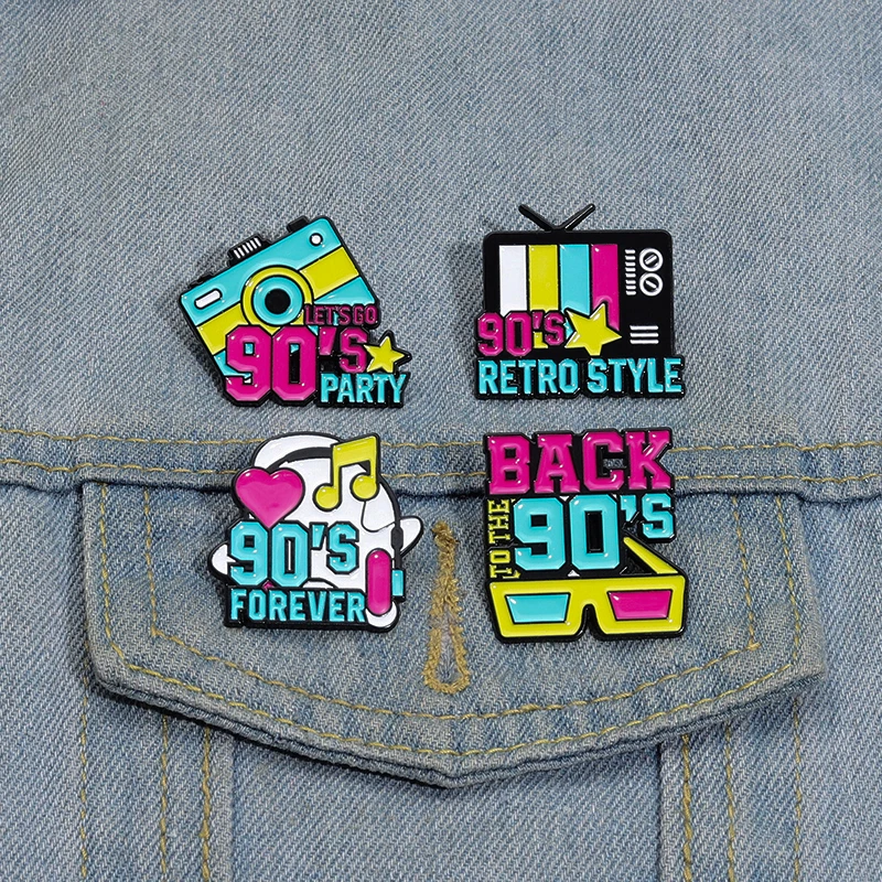 90er Hip Hop Schmuck Emaille Pins Let's Go 90er Retro Stil Party Nostalgie Broschen Kleidung Revers Abzeichen Lustiges Geschenk für Freunde – Detail 7