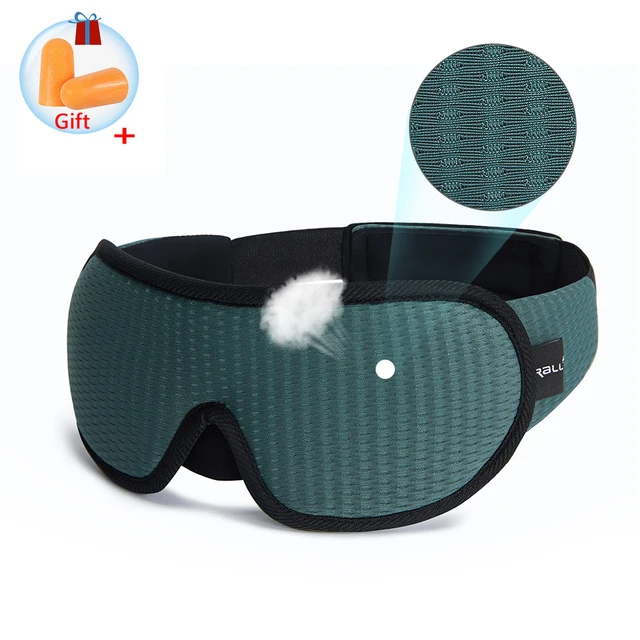 3D Sleeping Mask 100% Blackout Blindfold Sleep Mask for Eyes Smooth Sleep Eye Mask Sleeping Aid Eye Mask for Travel Slaapmasker Type-A-Green