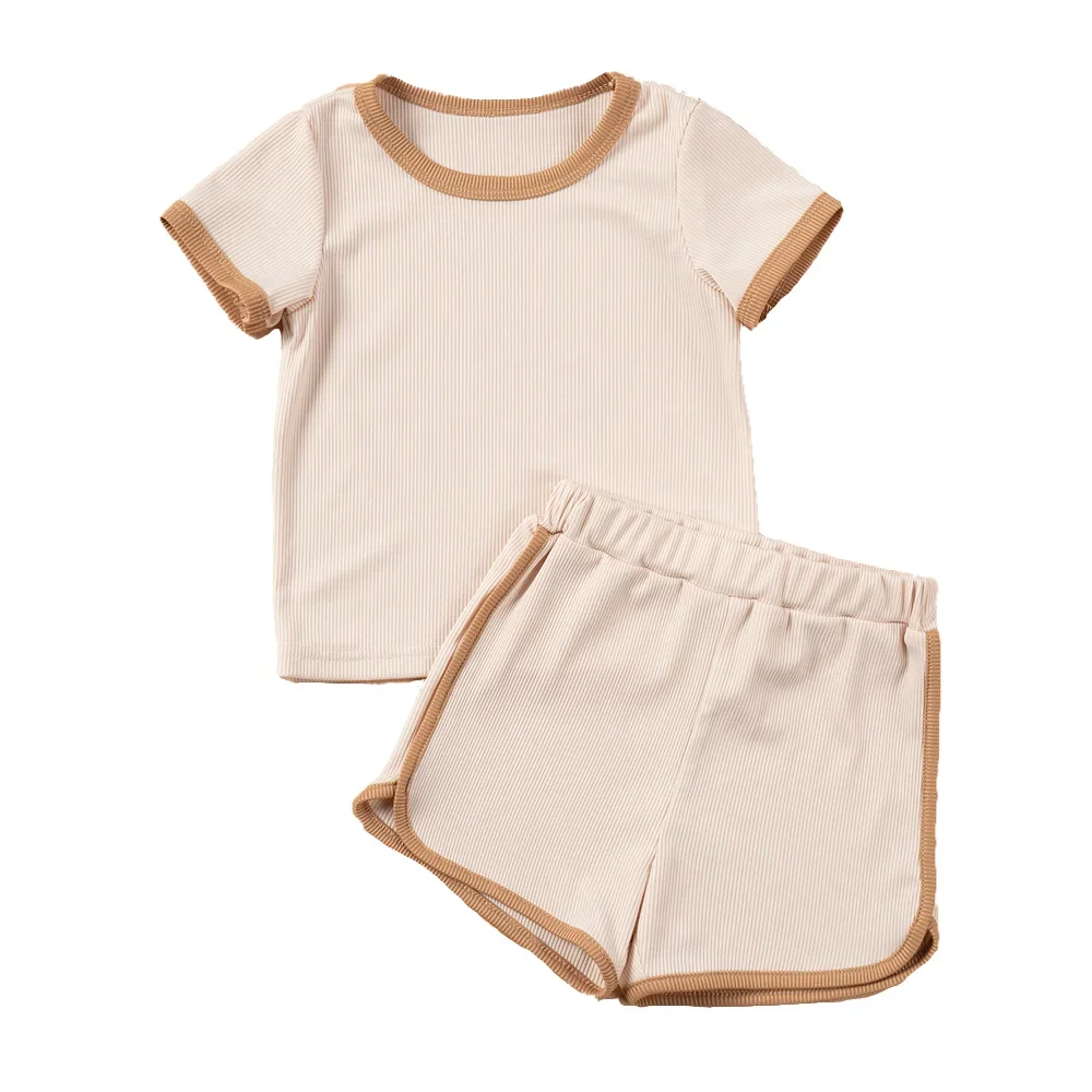 Kids clothing set Boys Girls Toddler 2Pcs Summer Outfit Set Short Sleeve T-Shirt Shorts 1-6Y