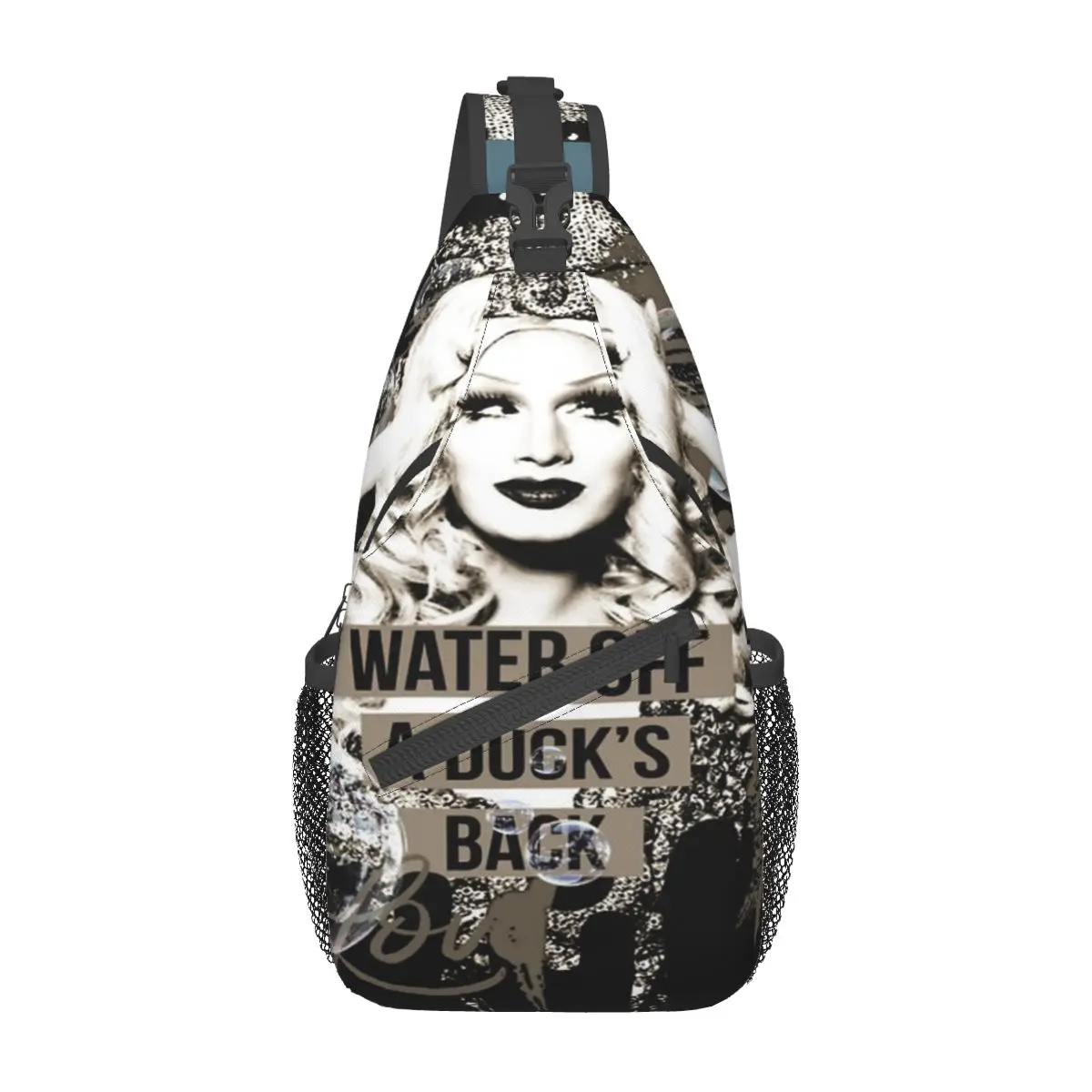 

Jinkx Chest Bag Retro With Zipper Mesh Bag School Cross chest bag Customizable