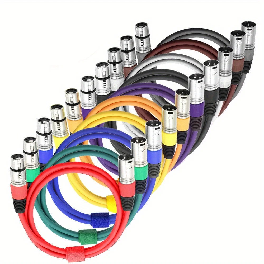 

5 Packs XLR Cable Male To Female Microphone Cords Wire 3 Pin Colored Balanced Audio Mic Cable