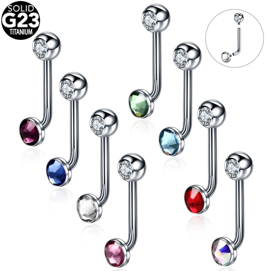 Titanium Christina Vertical Hood Piercings Flower Lip Rings Opal Sexy Vagina Genital Piercing VCH Eyebrow Piercings Jewelry 1PC piercing jewelry body piercing earrings ear piercing jewelry body piercing jewelry body jewelry