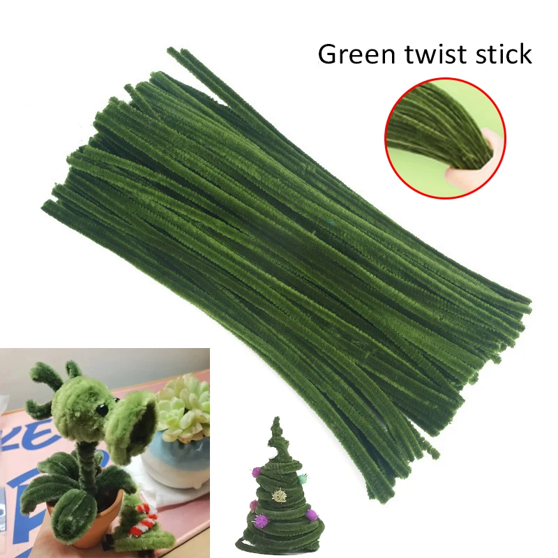Chenille Pipe Cleaners Green Pipe Cleaners For Crafts 1set