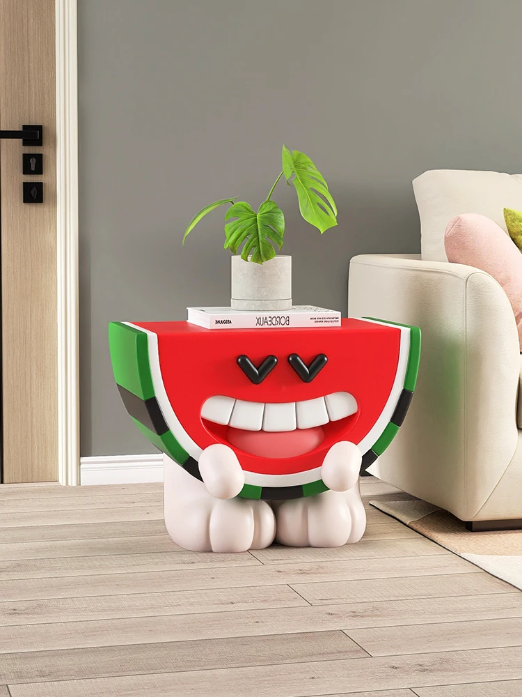 

Cartoon Fruit Shape Statue Sofa Side Tables Cabinet Creative Corner Living Room Watermelon Coffee Table Mini Bedroom Bed Table