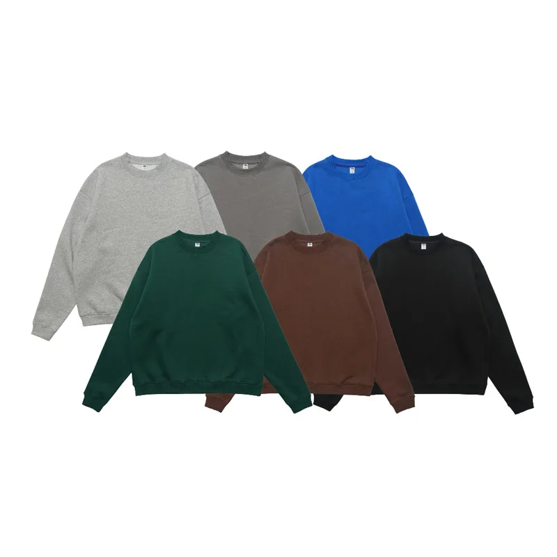 Round Neck Hoodies Fleece Sweatshirt Thickened Plush Sweater Couples Autumn and Winter Leisure Loose Comfort Workout Tops Unisex