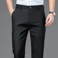Men's new lightweight business casual pants, slightly elastic men's quick drying pants, straight leg, office