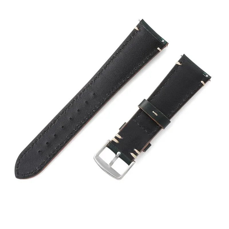 Elegant Horse Leather Watch Strap - Premium Smartwatch Band Accessories, Available in 20mm, 22mm, and 24mm Sizes