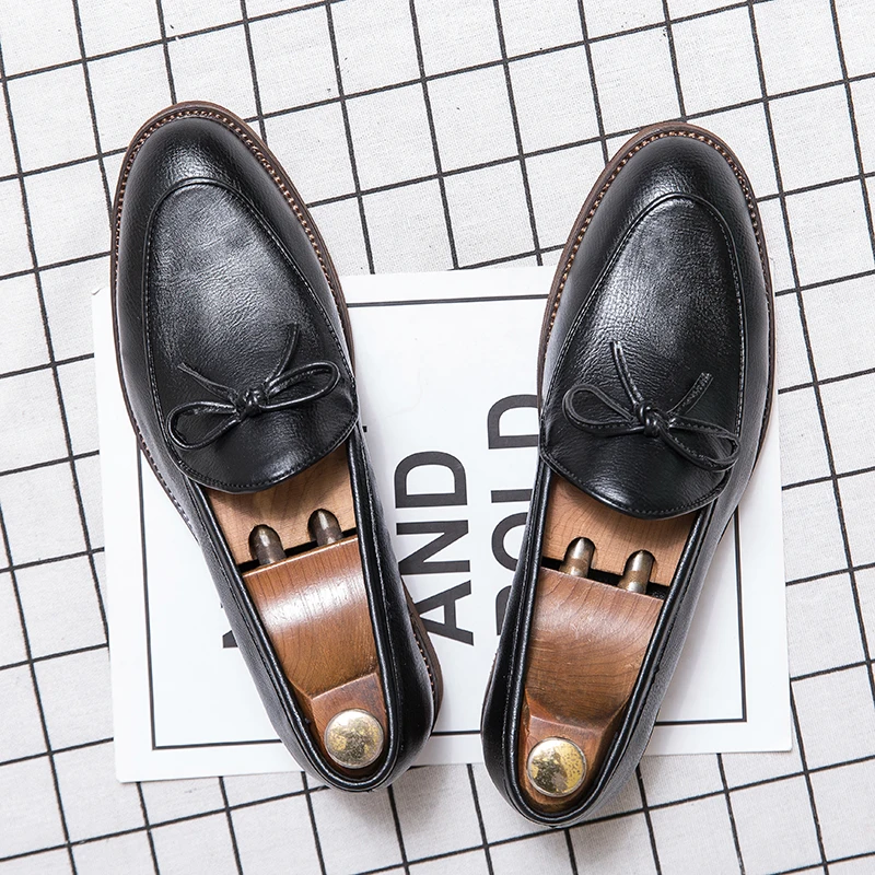High-Quality Business Leather Loafers Detailed Texture View