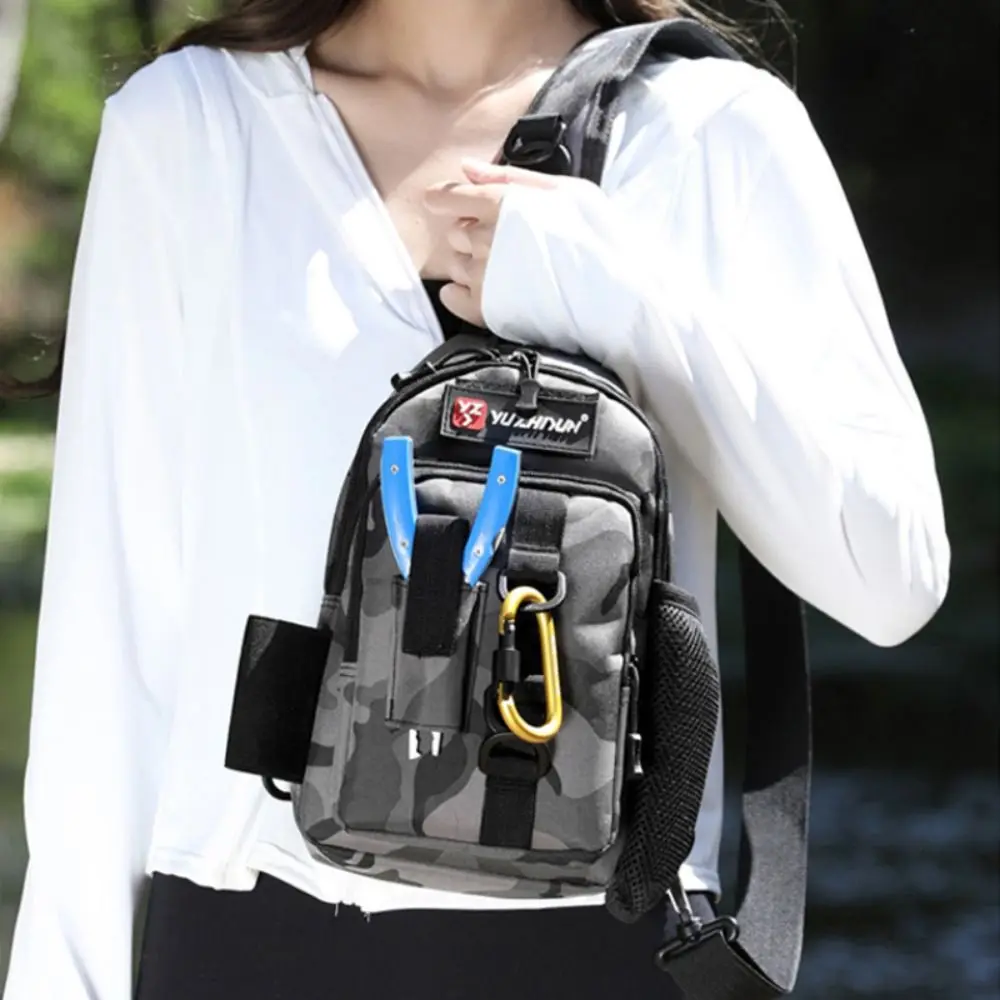 Rod Holders Fishing Chest Bag Waterproof Crossbody Lure Fishing Bags Bait Storage Waist Bag Fishing Tackle Pack Outdoor Sports