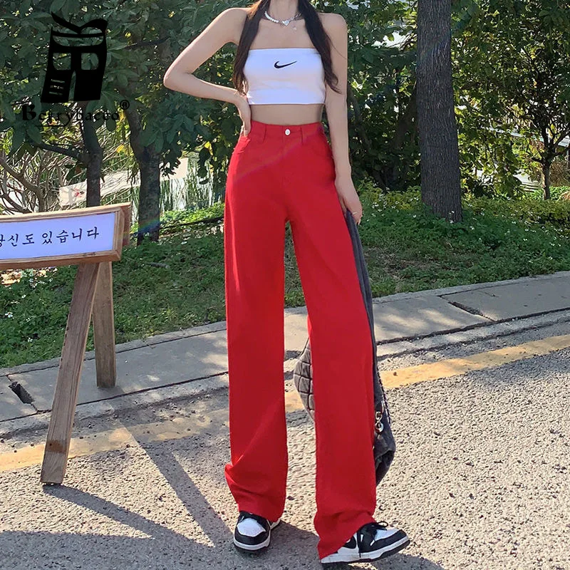 

Straight Leg Jeans Women's Pants Wide Pants High Waist Jeans 90s Clothes Woman Trousers Korean Streetwear Y2k Yk2 Cargo Baggy