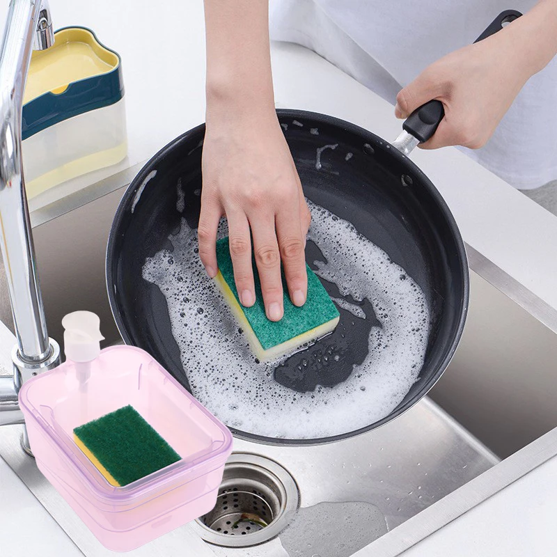 1Set Liquid Soap Dispenser Kitchen Dish Soap Container Cleaning Tool