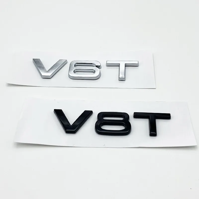 ABS 글자 숫자 엠블럼, 아우디 Q8 SQ8 45TFSI 55TFSI 콰트로 S라인 V6T V8T 용 자동차 전면 사이드 트렁크 배지 명판 로고 스티커