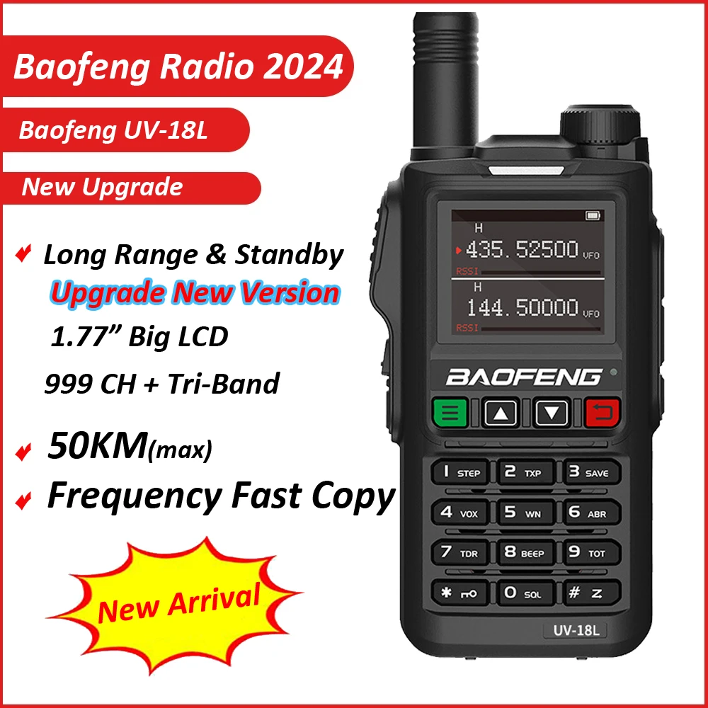 2024-baofeng-uv18l-walkie-talkie-long-range-50km-tpye-c-charging-one-click-frequency-matching-fm-outdoor-ham-cb-radio-station