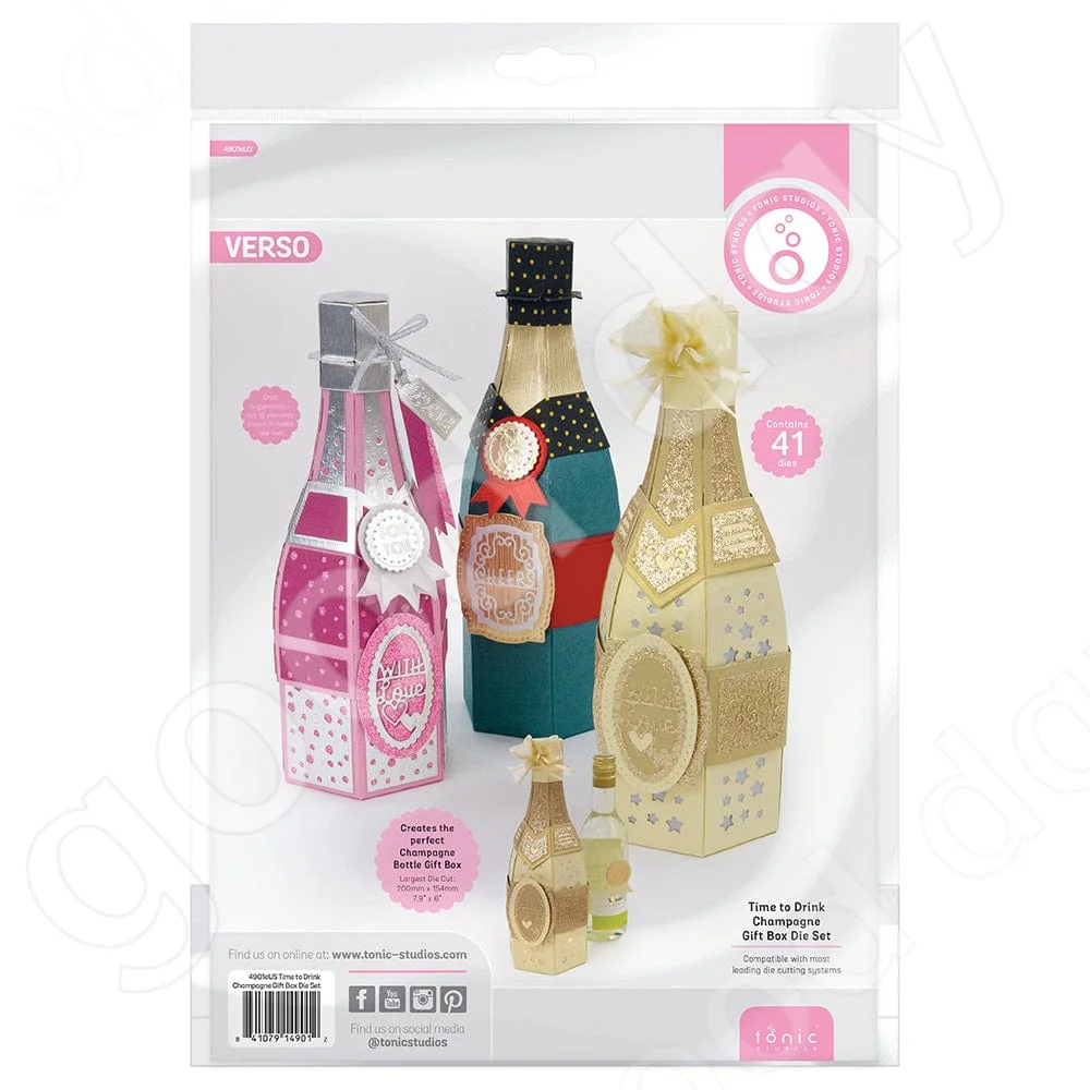 2022NewChampagneBottleMetalCuttingDiesScrapbookDiaryDecoration