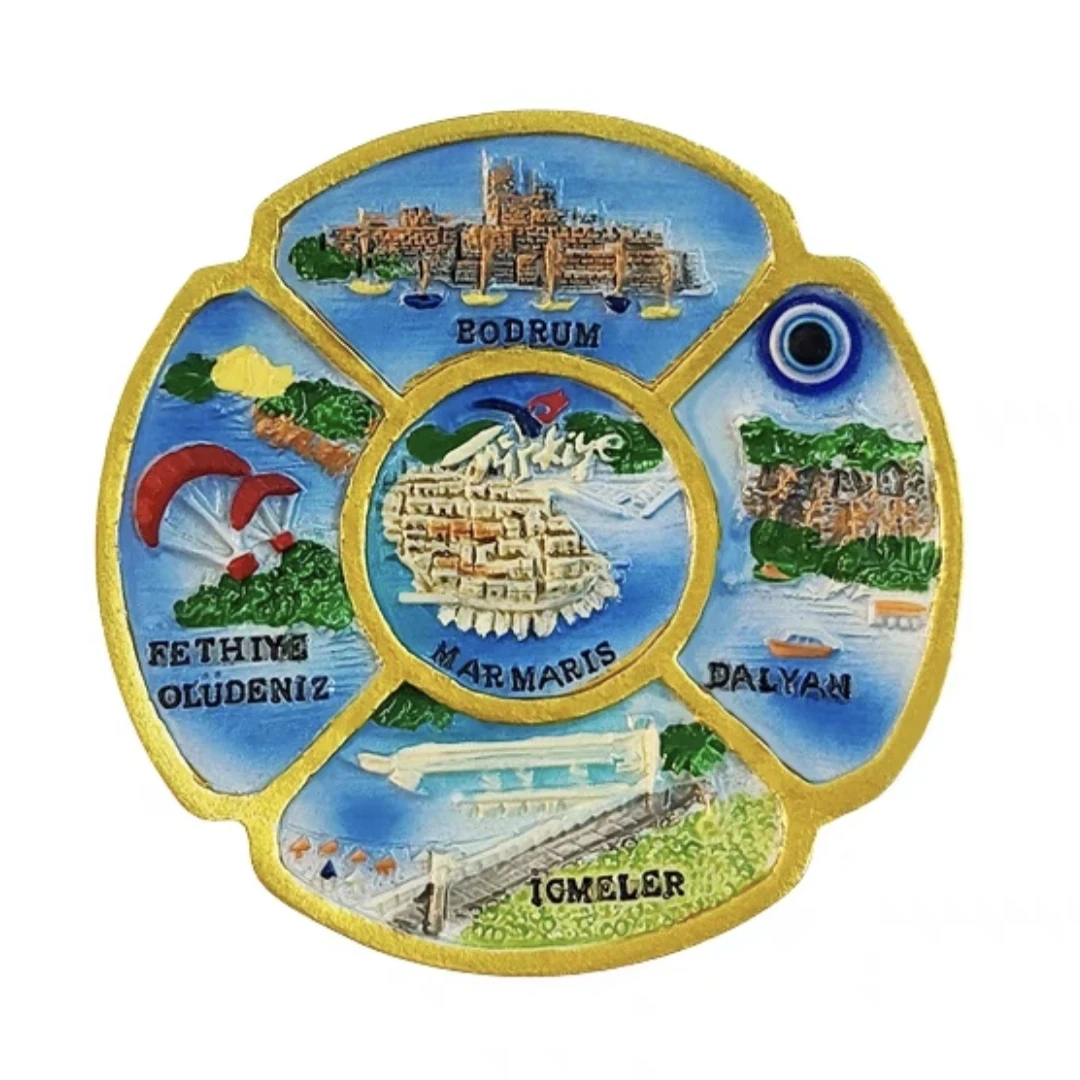 Wedare Magnete Frigorifero 3D Fethiye Turchia - Souvenir In Ceramica A Forma Di Bottiglia, 5x8 Cm - Decorazione Casa E Cucina, Regalo Di Viaggio - 4