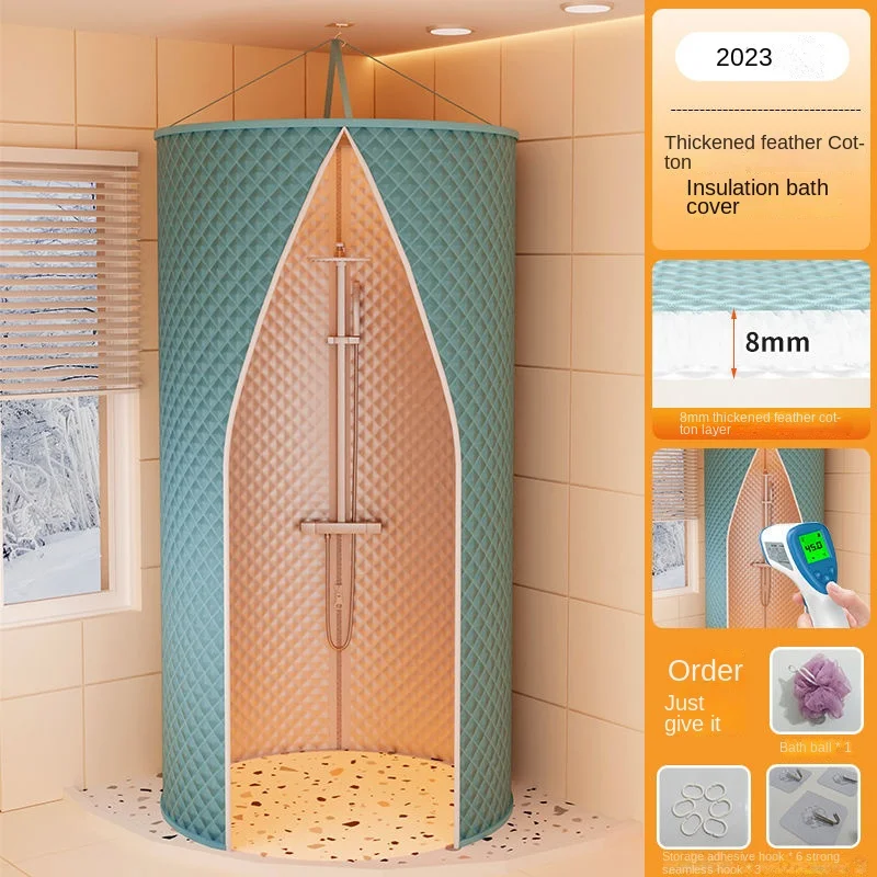 Bathroom Accessories 8mm Cotton Clip Shower Cover, Thickened Shower Room, Cold Proof Shed, Bathroom Insulation Partition