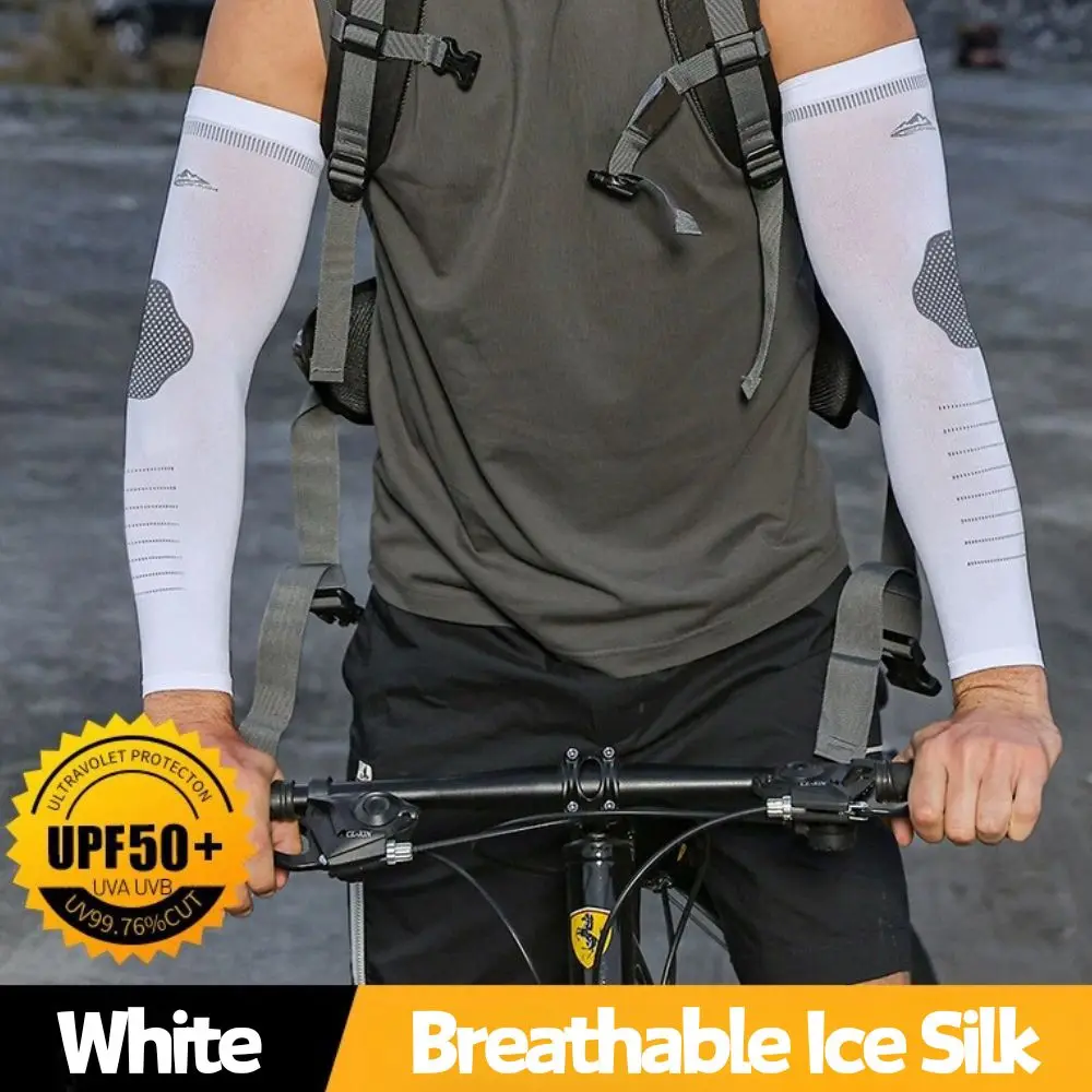 Summer Running Cycling Sleeve Men Plus Size Uv Protection Arm Sleeves Outdoor Sports Anti-sunburn Sleeve Uv Blocking Cool Muff