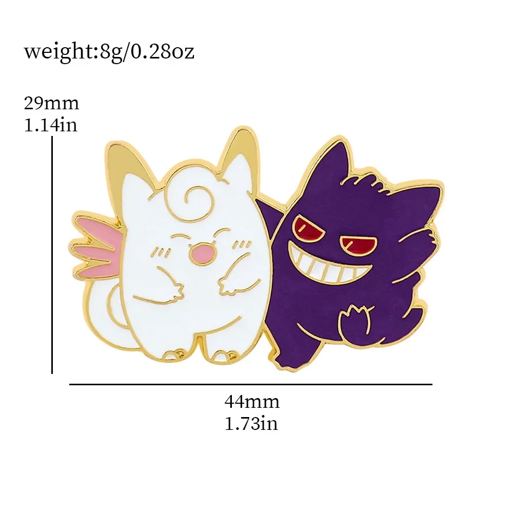 Anime Enamel Pins for Backpacks Cute Gengar Charmander Brooches Metal Enamel Badges Pins Pokemon Collection Gift