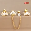 3 pièces en acier inoxydable couronne Double trou chaînes Cartilage Srecw dos boucles d'oreilles ensemble pour femmes oreille Helix Piercing bijoux