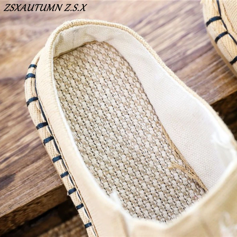 Old Beijing Cloth Shoes Chinese Style Trend Embroidery Linen Shoes Hand-made National Style Half Pack Head Slippers Loafers 6