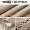 Beige Thick Polyester Linen Rectangle Tablecloth with Decorative Cutouts Waterproof Stain Resistant Table Cloth 3