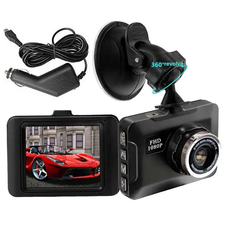 

Car Dash Cam 1080P Full HD Driving Recorder Built-in G Sensor 2 Inch Screen Night Vision Wide Angle 24H Parking Mode Camera