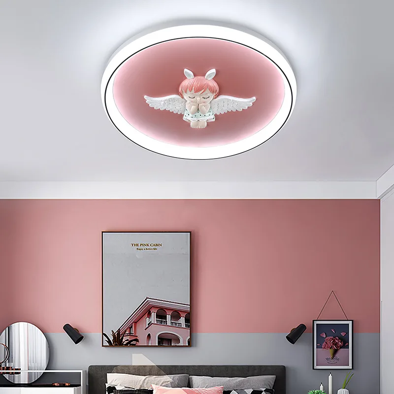 

Modern Minimalist Space Astronaut Boy Bedroom Lamp Pink Warm Angel Eye Protection LED Girl Room Children Ceiling Lamps