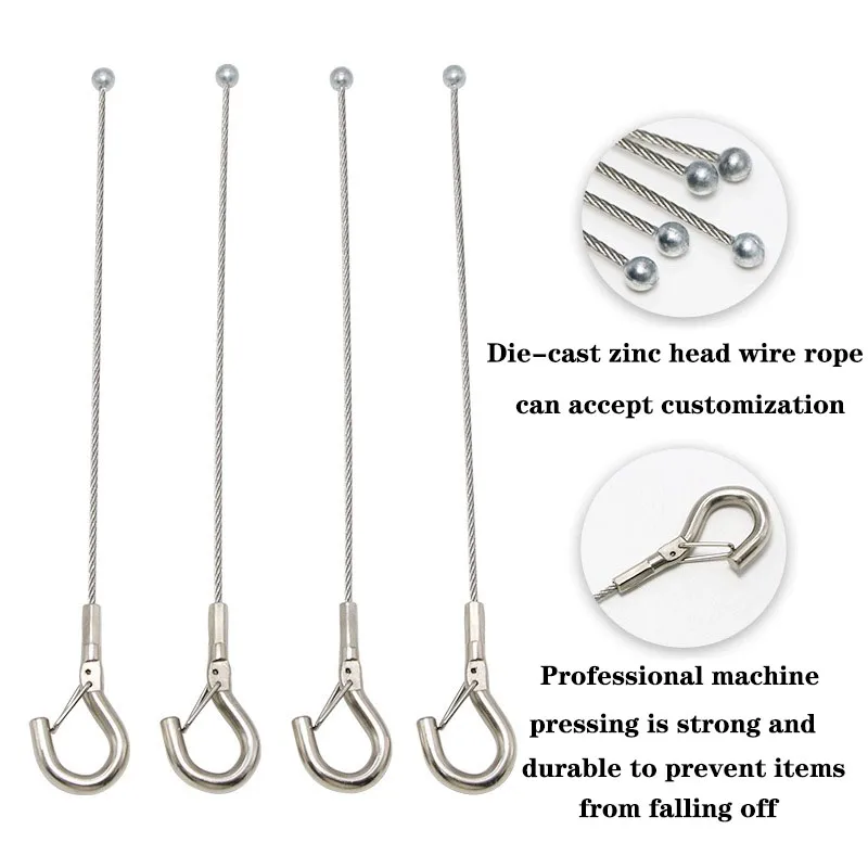 Stainless Steel Automatic Wire Rope Clamp with Lock Hook Painting  Exhibition Hanging Device Picture Hanger of Accessories ( Size : 1.5m(B) ,  Color 