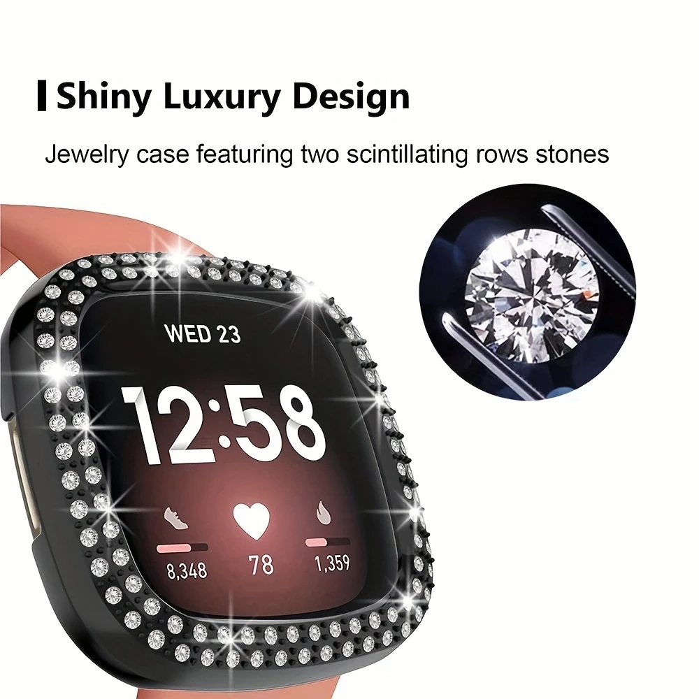 Sparkling Bling PC Bumper for Smartwatch - Premium Diamond Frame Cover & Lightweight Glitter Shell Accessory