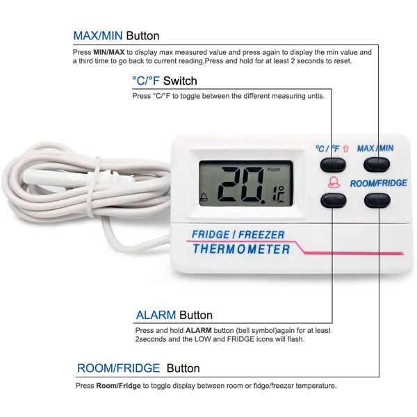 Thermometer Press Button Max-Min