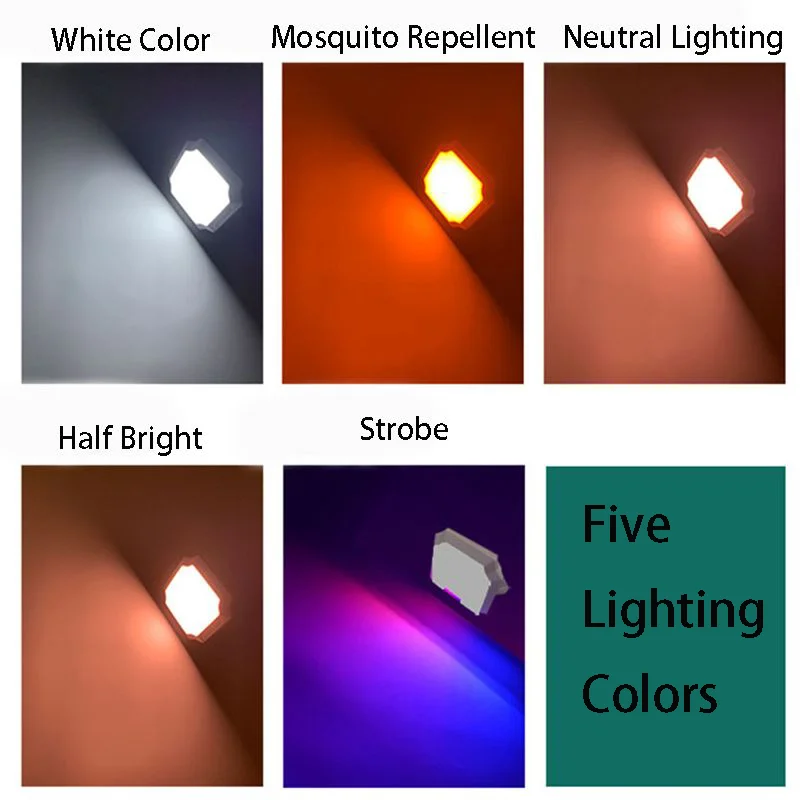 1PC Outdoor USB Rechargeable LED Square Lamp 200W Emergency Light Hook Up Camping Fishing Portable Lantern Night Lights LT084