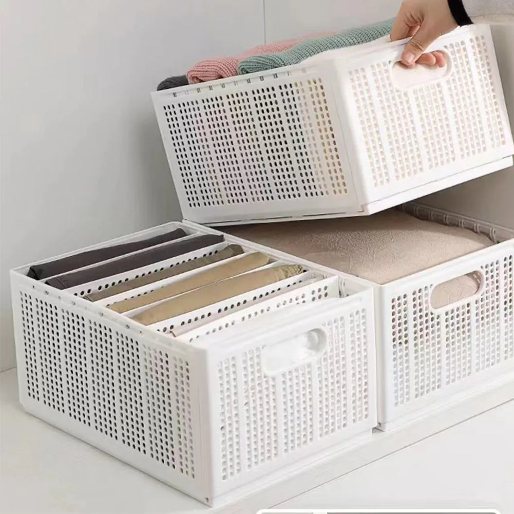 Wardrobe Clothes Organizer With Detachable Dividers 7 Grids Folding Clothes Organizer For Closet Storage For Jeans Socks Shirts 3