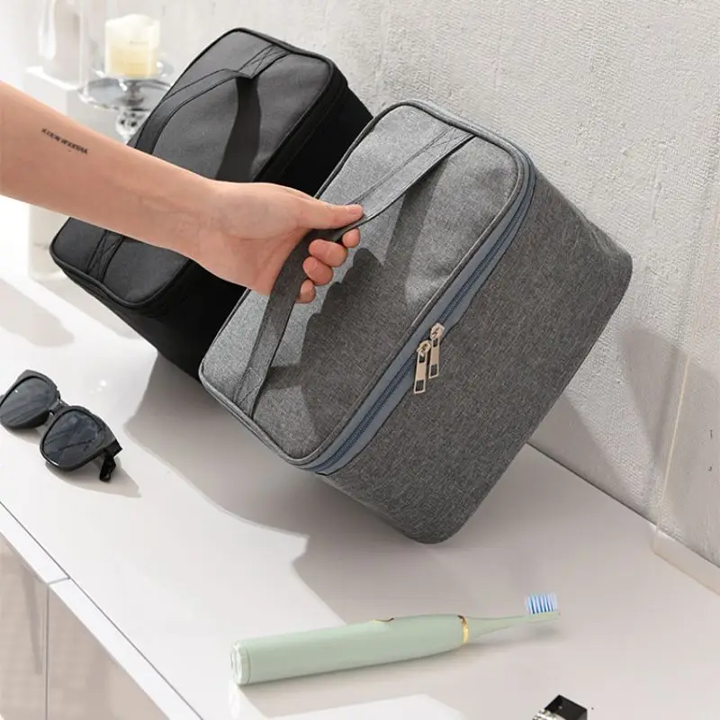 Toiletry Bag Square Business Travel Double-layer Large Capacity Makeup Oxford Cloth Storage Portable Handbag