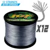 JOF 12 Strands Fishing Line 500M 100 300 1000M Braided PE Strong Wire Multifilament Durable Sea Saltwater Japan Wire 1