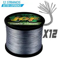 JOF 12 Strands Fishing Line 500M 100 300 1000M Braided PE Strong Wire Multifilament Durable Sea Saltwater Japan Wire 1