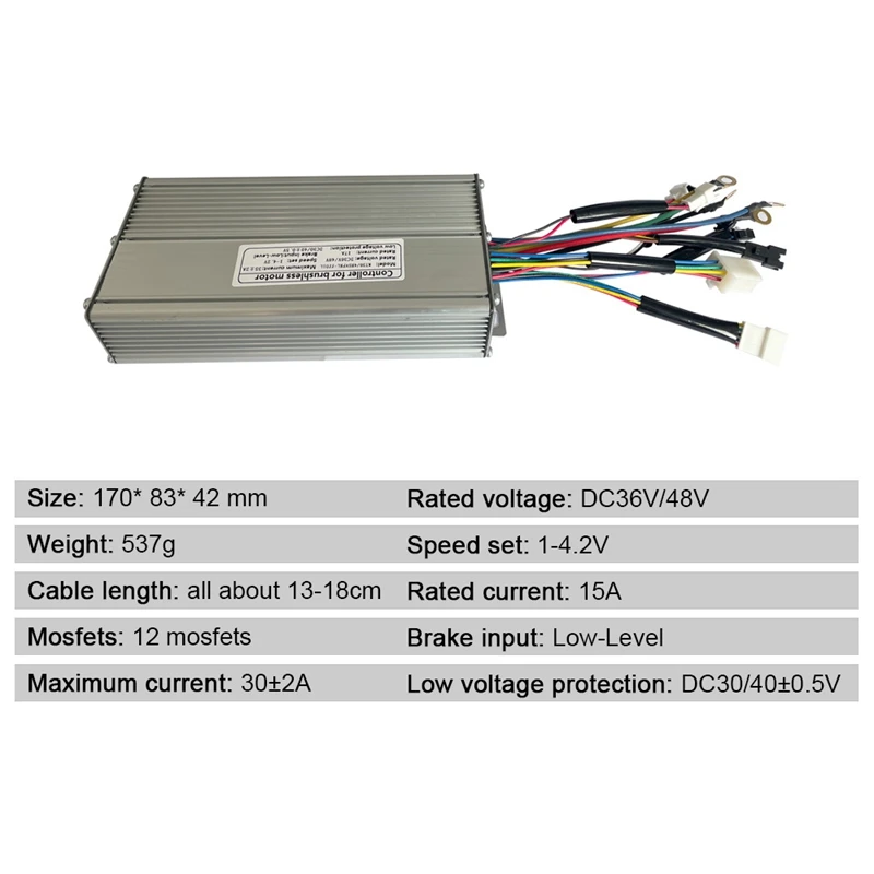 

1PC Silver 36V/48V 1000W Ebike Controller Electric Brushless DC Motor Speed Controller For Electric Scooter E-Bike