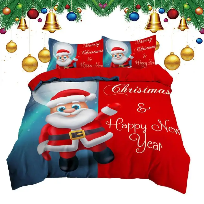 

Printed Merry Christmas Bedding Set QueenTwin Christmas Decoration Home Bedclothes With Bedding Pillow Great Christmas Gifts