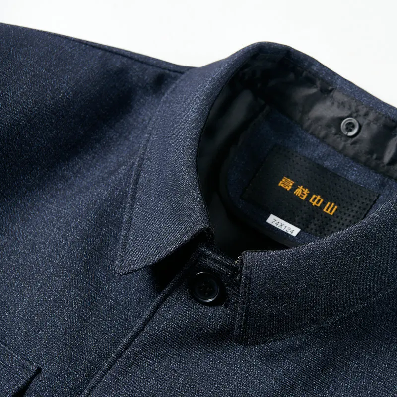 Personalità cinese etnico Mens Black Mao Suit Jacket Mandarin Wing