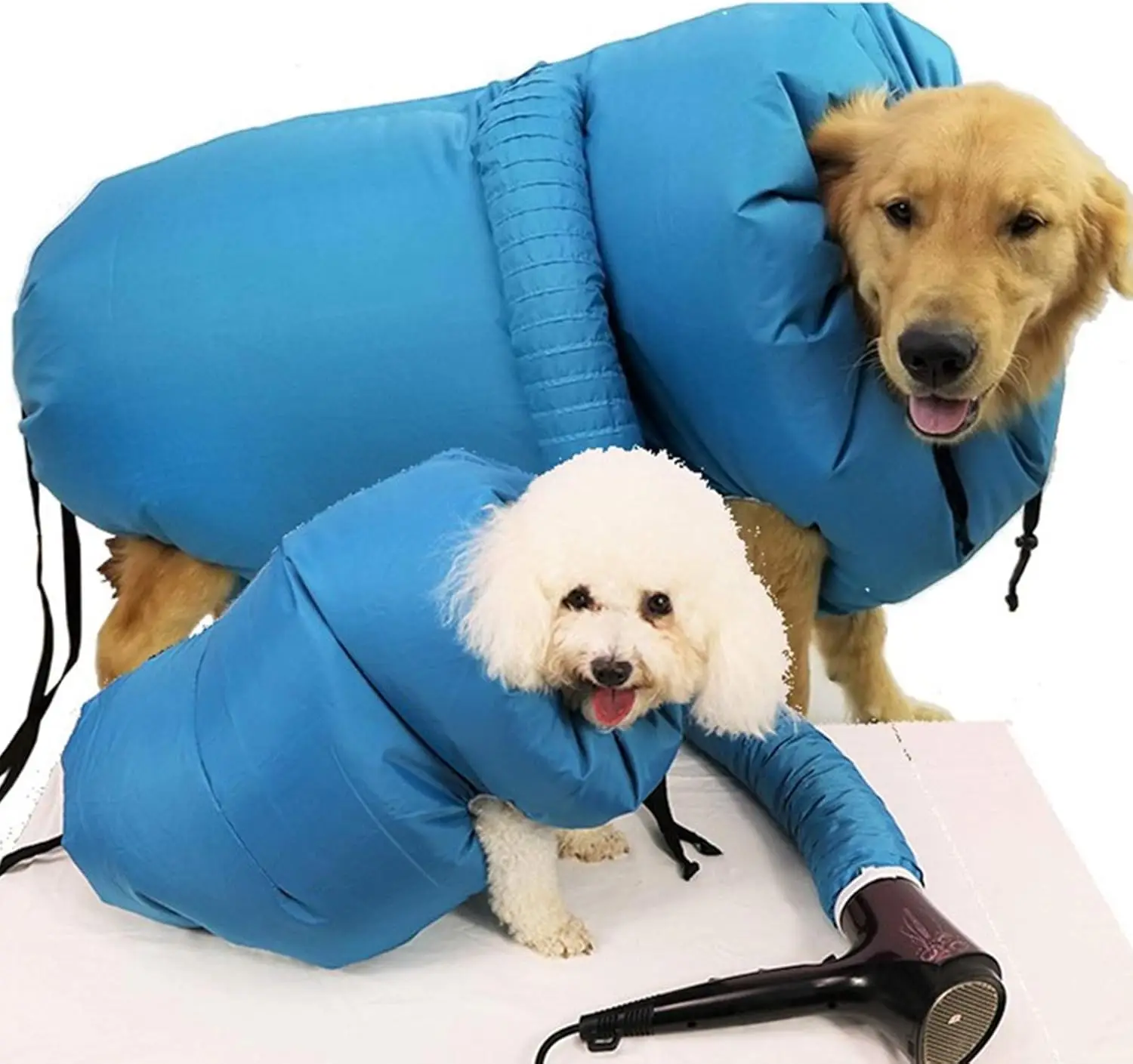 Hands-Free Pet Dryer Bag - Safe & Comfortable Blow Drying Station for Anxious Dogs, Portable Folding Design Hands-Free Pet Dryer Bag - Safe & Comfortable Blow Drying Station for Anxious Dogs, Portable Folding Design