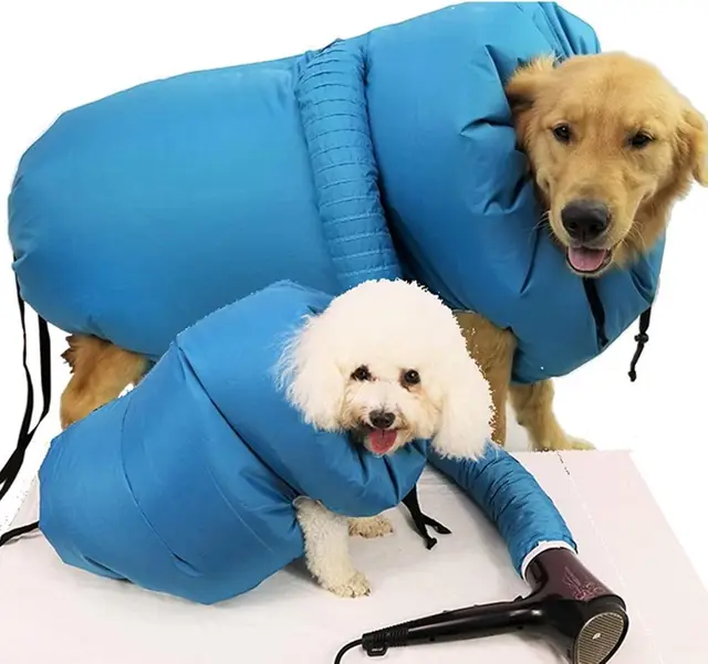 Hands-Free Pet Dryer Bag - Safe & Comfortable Blow Drying Station for Anxious Dogs, Portable Folding Design