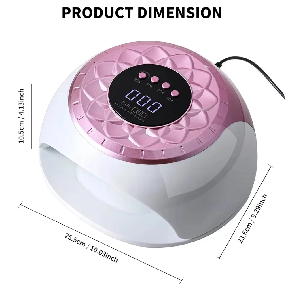 268W UV LED Nail Drying Lamp Professional UV Nail Art Dryer Light for Gel Nails 57 Beads Fast Curing UV Gel Polish Lamp