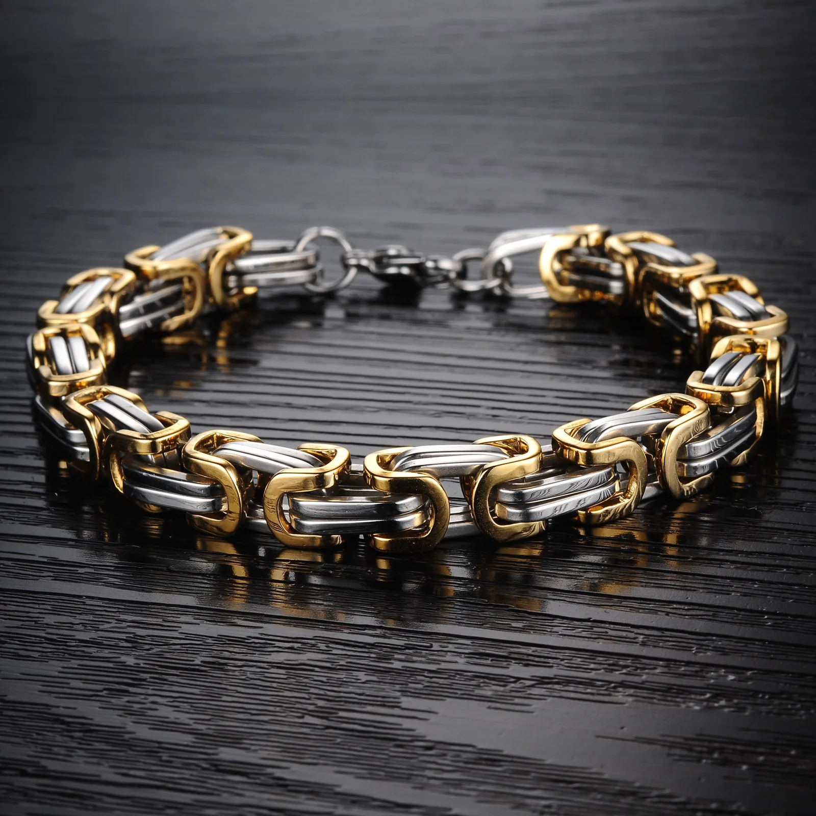 8MM Stainless Steel Bracelet Homme Hand Chain For Men Motorcycle Bikes Rock Male Jewelry stainless steel bracelets