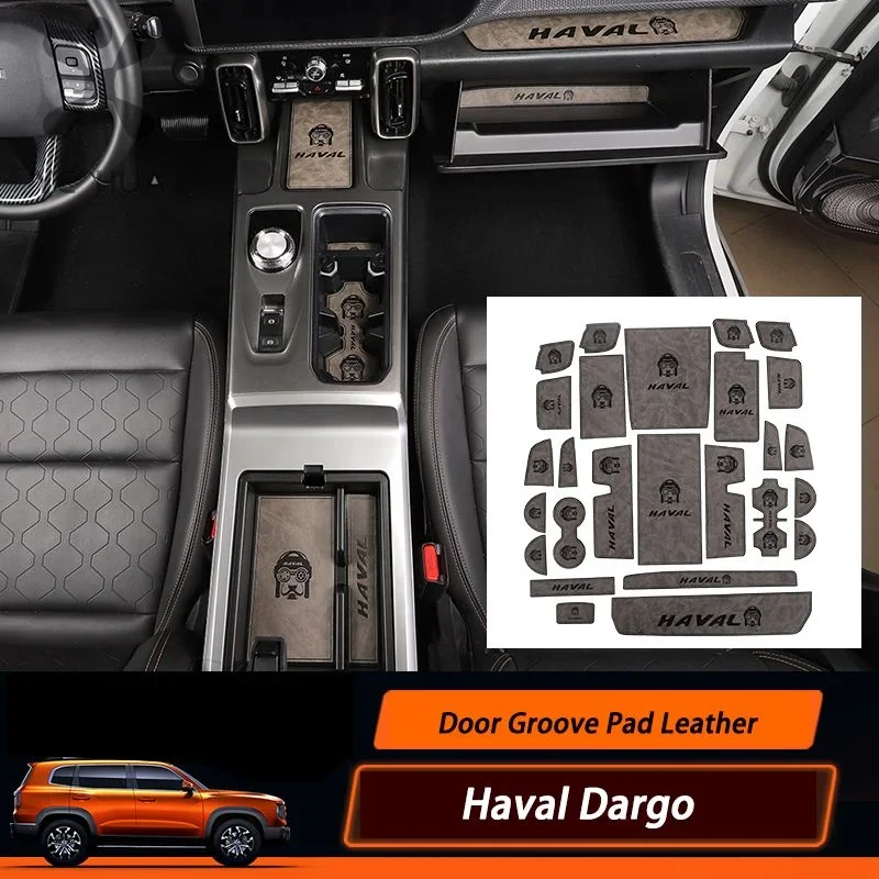 

GWM Haval Dargo 2023 2021 2022 Interior Non-Slip Mat Door Groove Pad Leather Gate Slot Cup Cushion Decoration Car Accessories