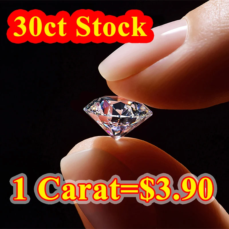 0.7mm-30ct Moissanite Loose Stone D Color VVS1 Full Size Factory Wholesale Fine Jewelry Certified Moissanite Diamonds With GRA