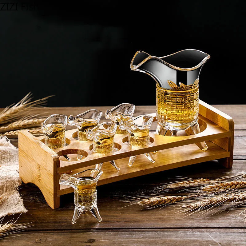 10ml/100ml-6Pcs/set Transparent Wine Glass Set Spirit Glass Brandy Whiskey Vodka Shot Nordic Style Family Party Wine Set