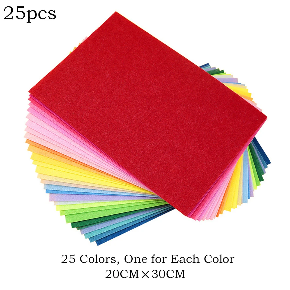 Nonwoven Felt Fabric Assorted Color Sheet Set DIY Craft Squares 20cm*30cm Size 1 5mm 1025 Colors Pack of 10/24