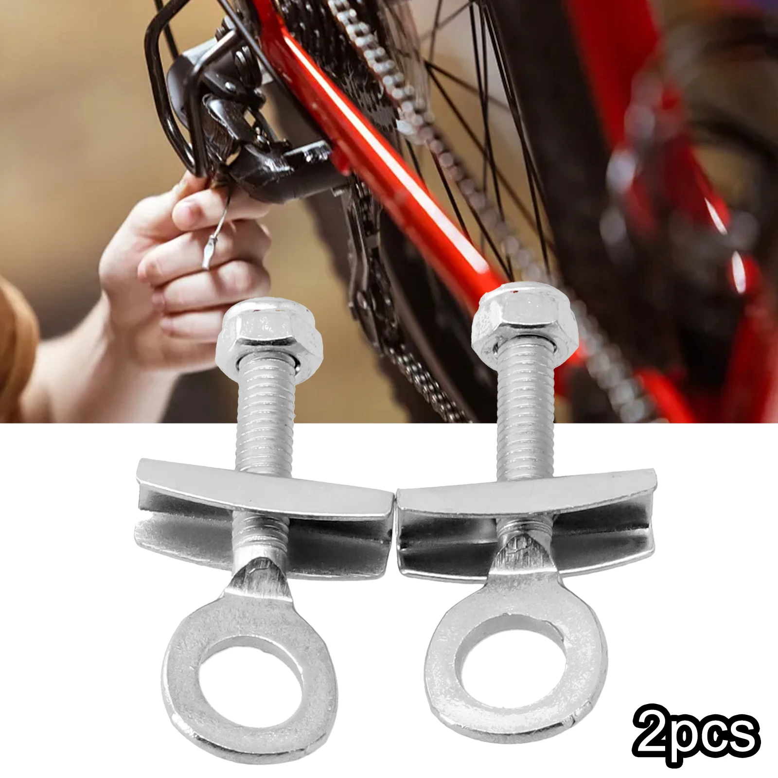 2x Bicycle Chain Adjuster Tensioner Axle Tug Single Speed Wheel Fastener Bicycle Tool Accessories For Dead Speed Car/folding Car