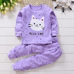 Cozy Cartoon Cotton Pajama Set for Baby Girls - Winter & Spring Collection (As picture)
